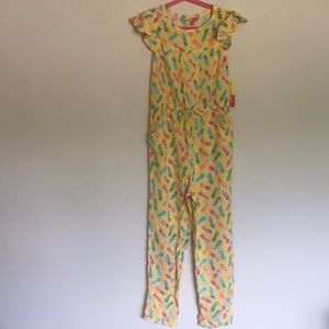 Penelope Mack girl Pineappple print short sleeves full Romper.